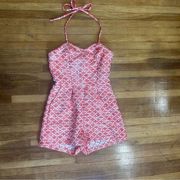 Jack by BB Dakota JACK jacquard coral halter romper - Picture 10 of 13